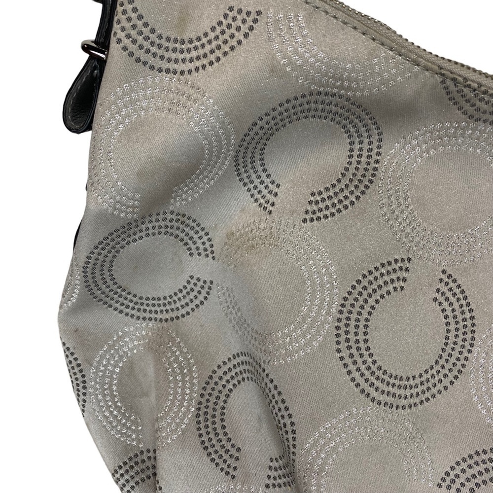 Coach Handbag Crossbody Silver Signature C - Picture 6 of 12
